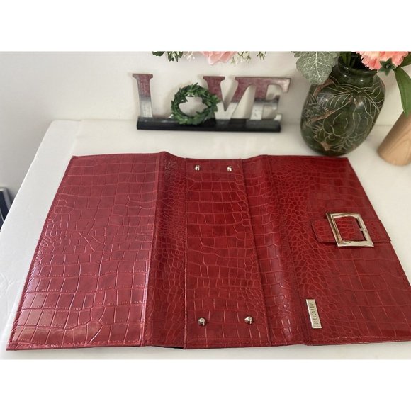 Vintage Miche Classic Clutch Purse Shell Red Ella Animal Print Veg Leather NWOT - Picture 7 of 16